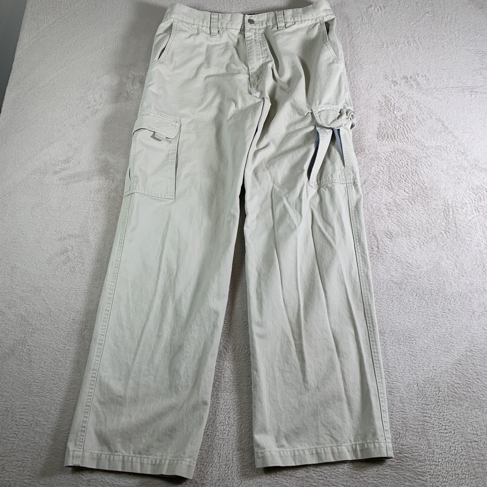 Vintage Quiksilver Cargo Pants Mens 34x31 Beige Khaki Utility Workwear Nautical